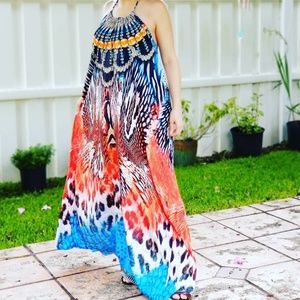 Dresses - ONE SIZE EMBELLISHED TANZANIA NECKLACE MAXI DRESS Dresses - ONE SIZE EMBELLISHED TANZANIA NECKLACE MAXI DRESS